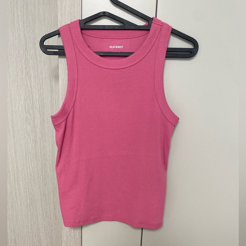 Old Navy Bright Pink High Neck Women's Tank Top